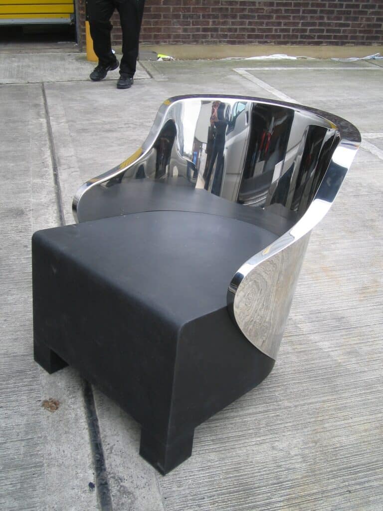 custom made furniture steel wing chair
